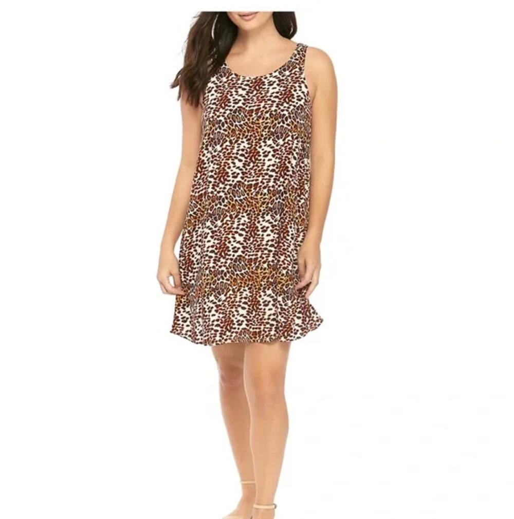 TAYLOR AND SAGE *NWT* Swing Dress Size S Leopard Print Summer Mob Wife Glam